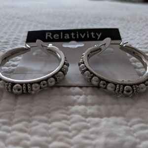 ⚡3 for $20⚡Silver hoop earrings with pearls